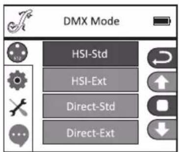 Cameo OPUS SP5 FC - IMPOSTAZIONE DELLA MODALITÀ DMX (DMX Mode) - 2