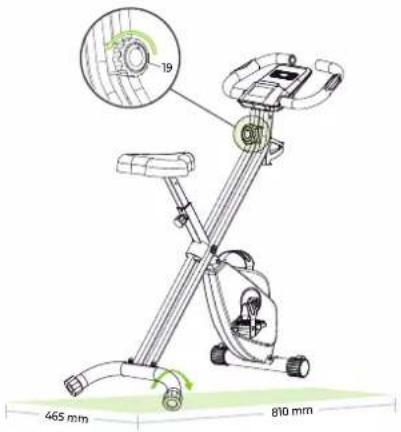VirtuFit Folding Bike 1.0i - Réglage de la ension avec la bouton de résistance - 1