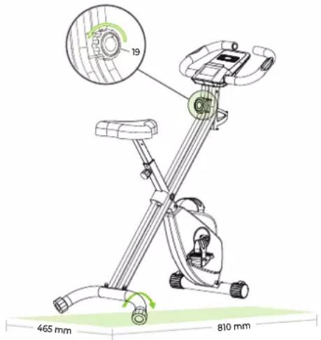 VirtuFit Folding Bike 1.0i - Einstellung der spannung mit dem widerstandsknopf - 1