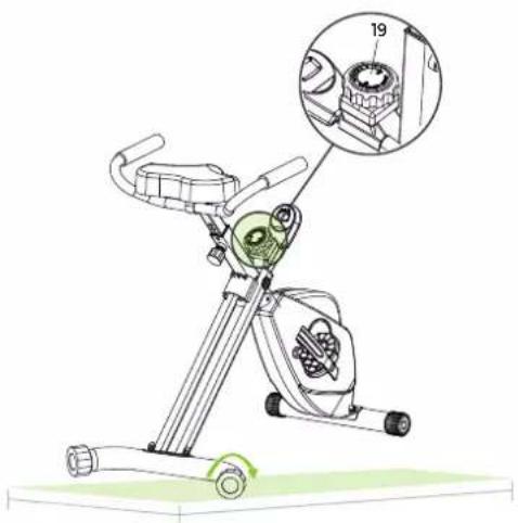 VirtuFit Desk Bike 1.0 - Réglage de la ension avec la bouton de résistance - 1