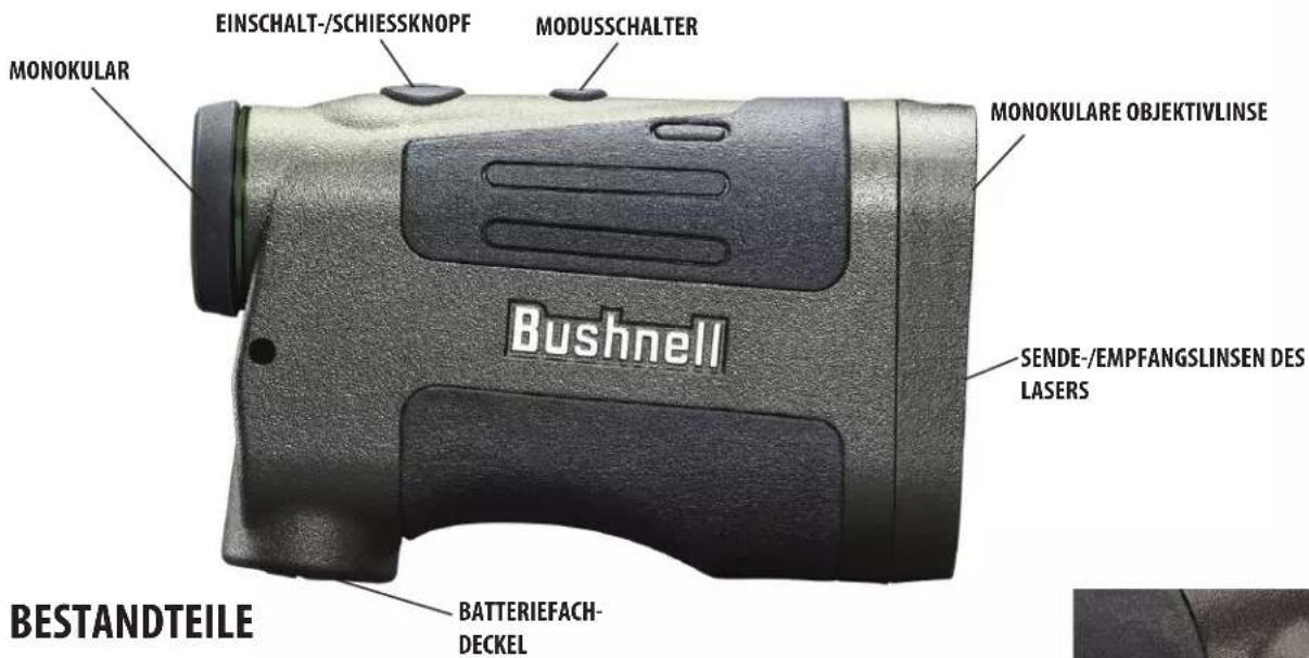 EINSCHALT-/SCHIESSKNOPF MODUSSCHALTER MONOKULAR MONOKULARE OBJEKTIVLINSE Bushnell SENDE-/EMPFANGSLINSEN DES LASERS BESTANDTEILE BATTERIEFACH-DECKEL
