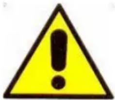 Yellow triangular warning sign with black exclamation mark symbol