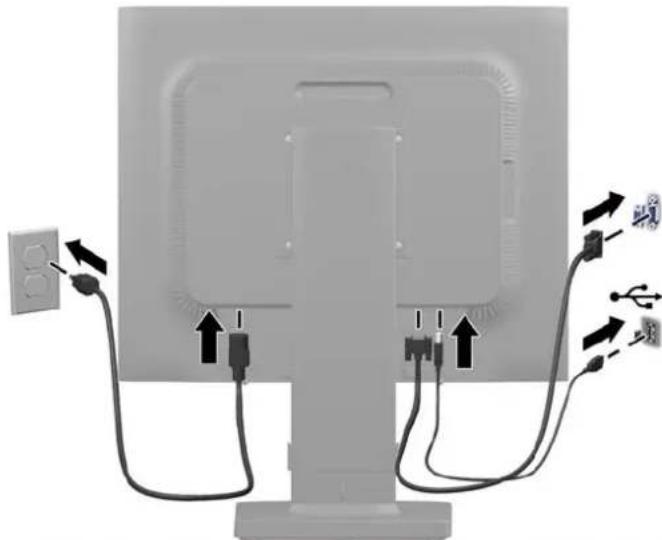 HP Compaq LA2206x - Connexion des câbles - 5