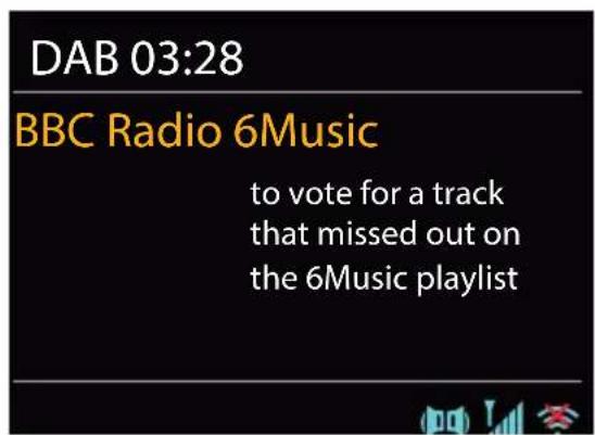 DAB 03:28 BBC Radio 6Music to vote for a track that missed out on the 6Music playlist
