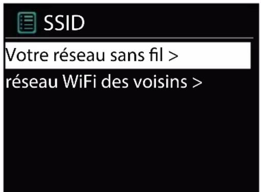 SSID Votre réseau sans fil > réseau WiFi des voisins >