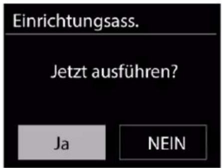 Einrichtungsass. Jetzt ausführen? Ja NEIN