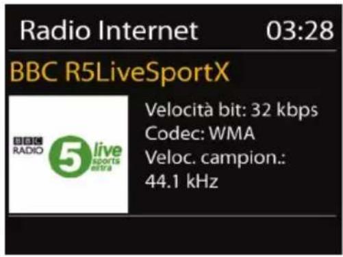 Radio Internet 03:28 BBC R5LiveSportX BDC R5 live sports extra Velocità bit: 32 kbps Codec: WMA Veloc. campion.: 44.1 kHz