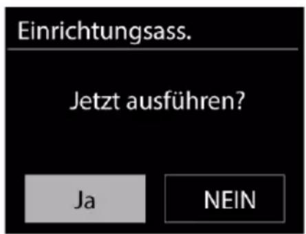 Einrichtungsass. Jetzt ausführen? Ja NEIN