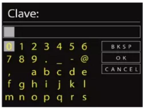 Clave: 0 1 2 3 4 5 6 7 8 9 . _ - @ , a b c d e f g h i j k l m n o p q r s B K S P O K C A N C E L
