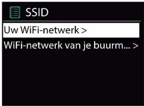 SSID Uw WiFi-netwerk > WiFi-netwerk van je buurm... >