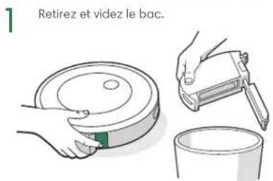 IROBOT Roomba j9 - Nettoyage des capteurs de bac plein Nettoyage de la brosse latéraleNettoyage du bac - 1