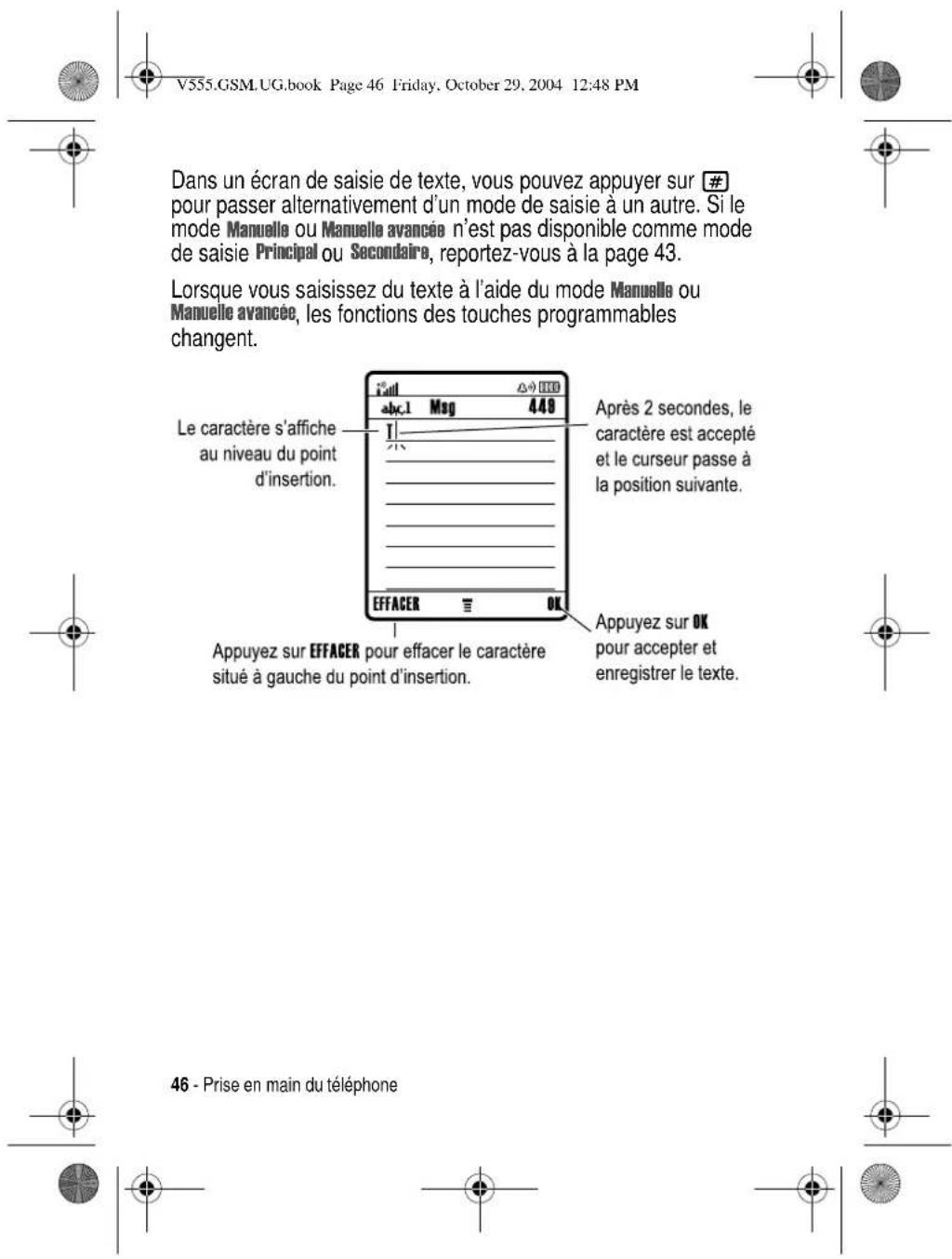 MOTOROLA V547 - Appuyez sur Pour - 10