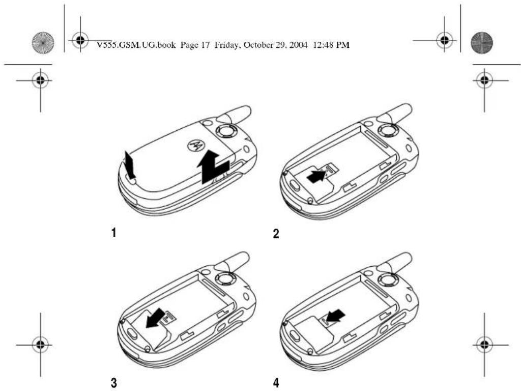 MOTOROLA V547 - Installation de la carte SIM - 7