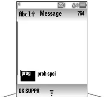 Abc1↑ Message 764 prog proh spoi OK SUPPR :