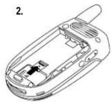 MOTOROLA V400p - Installation de la carte SIM - 2