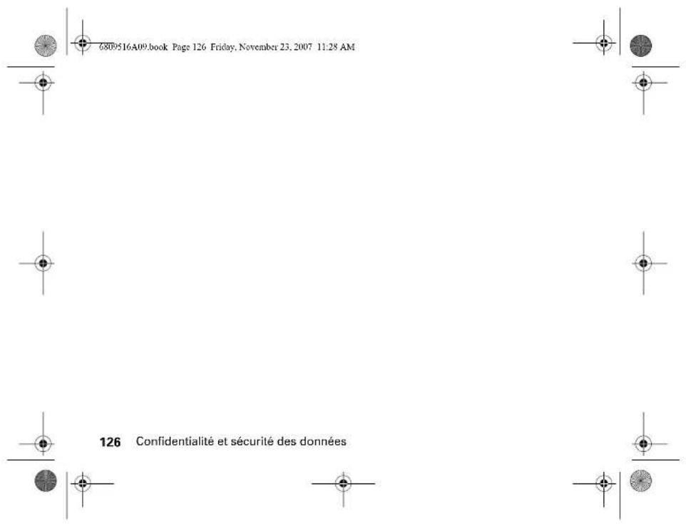 6809516A09.book Page 126 Friday, November 23, 2007 11:28 AM 126 Confidentialité et sécurité des données