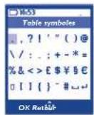 ALCATEL OT-S215 - Table des symboles - 1