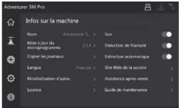 Flashforge Adventurer 5M Pro - Paramètres d'autres fonctions - 1