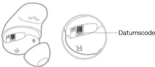 BOSE QuietComfort Ultra Earbuds - ANZEIGEN DES DATUMSCODES DER OHRHÖRER - 1