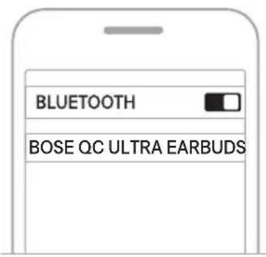 BOSE QuietComfort Ultra Headphones - 使用移动设备上的 BLUETOOTH 菜单连接 - 2