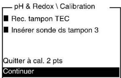 YSI pHotoFlex STD - Poursuivre avec calibration deux points (Type cal. TEC) - 2