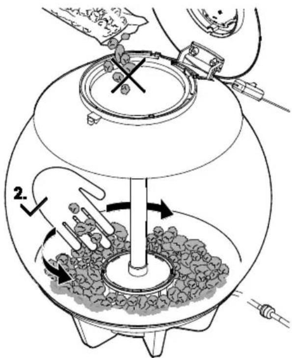 Technical diagram of a mechanical device with labeled components and directional arrows indicating motion or movement.