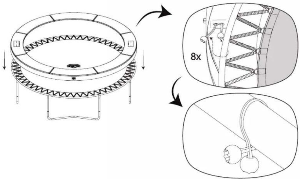 Technical diagram illustrating a mechanical assembly with labeled components and 8x ratio indicator