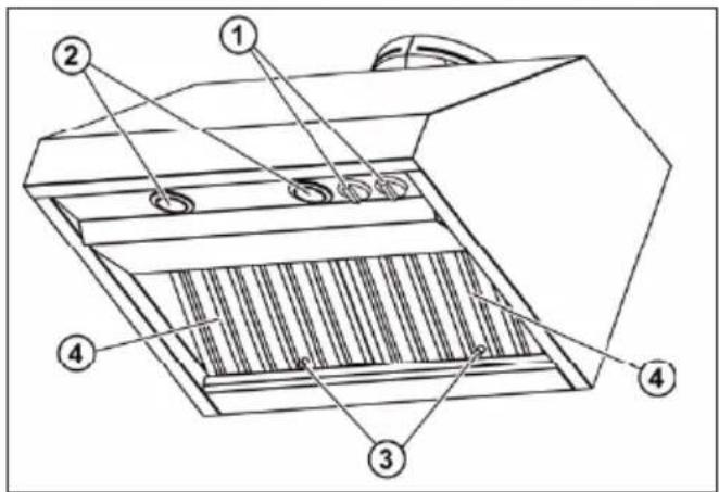 BEKO CHP36100SS - Description of the hood &amp; Controls - 1