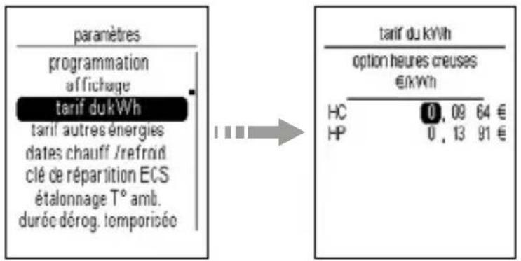 HAGER TYD480 - Modification du tarif du kWh électricité - 1