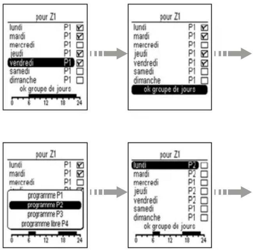 HAGER TYD480 - Affectation des programmes P1, P2 et P3 - 2