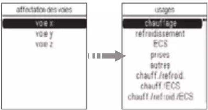 HAGER EK483 - Affectation des voies de comptage - 2