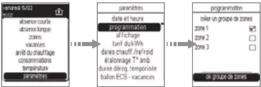 HAGER EK481 - Affectation des programmes P1, P2 et P3 pour toutes les zones - 1