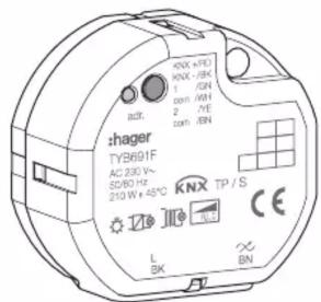 HAGER TYB691F - Longueur totale du câble connecté - 1