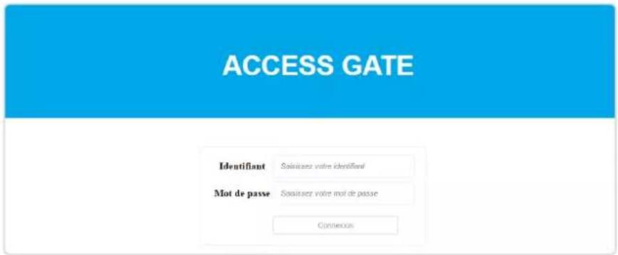 ACCESS GATE Identifiant Saisitaser votre identiflant Mot de passe Saisitaser votre mot de passe Connexons