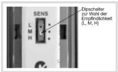 HAGER S145-22X - Empfindlichkeit einstellen 7.4 Betriebsarten wahlen - 1
