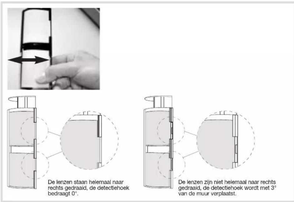 HAGER S145-22X - Horizontaal aanpassen van de detectiehoek - 2