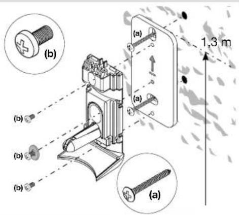 HAGER RLA145X - Fixation du support sur un mur à fortes aspérités, en option : réf. RXE04X - 1