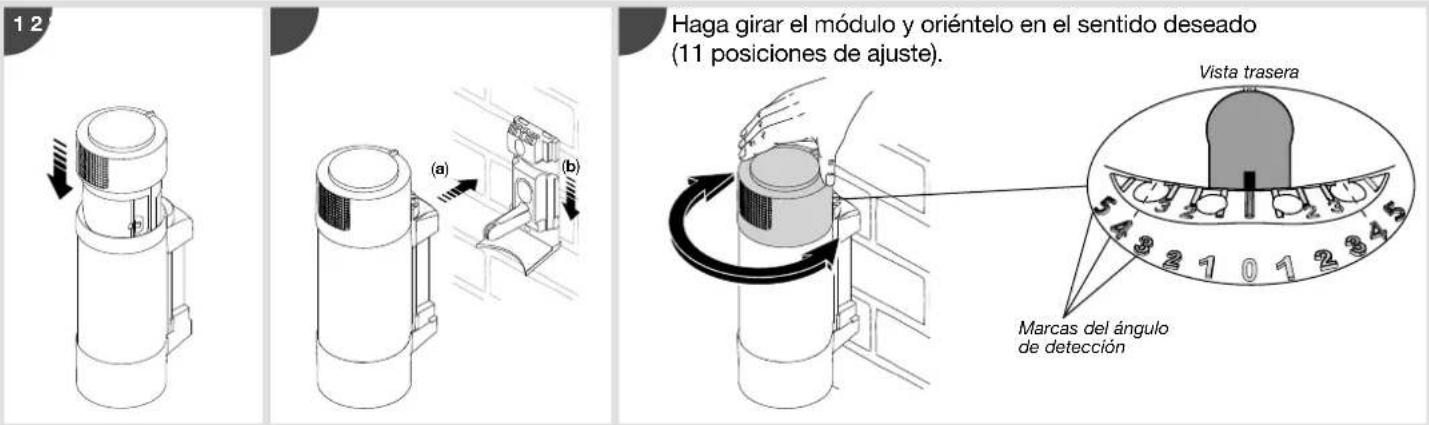 HAGER RLA145X - Ajuste del ángulo de detección - 1