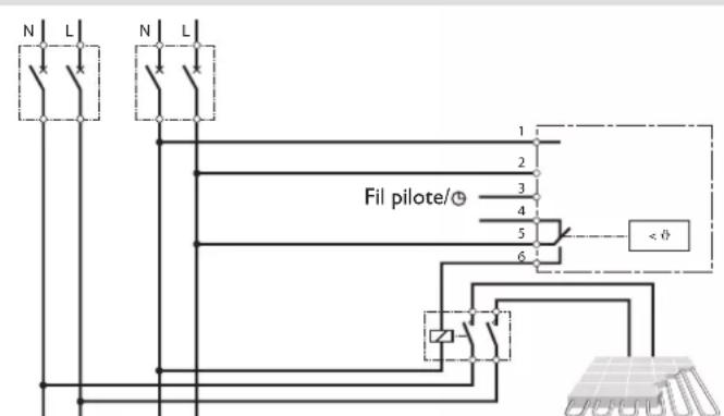 HAGER 25113 - Branchement avec relais externe - Esquema de connexión - 1