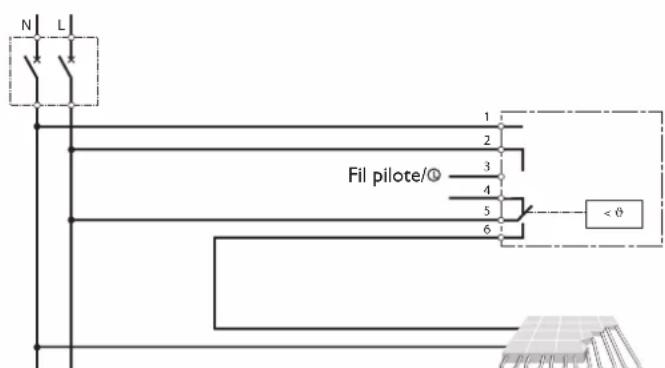 HAGER 25113 - Branchement avec relais externe - Esquema de connexión - 2