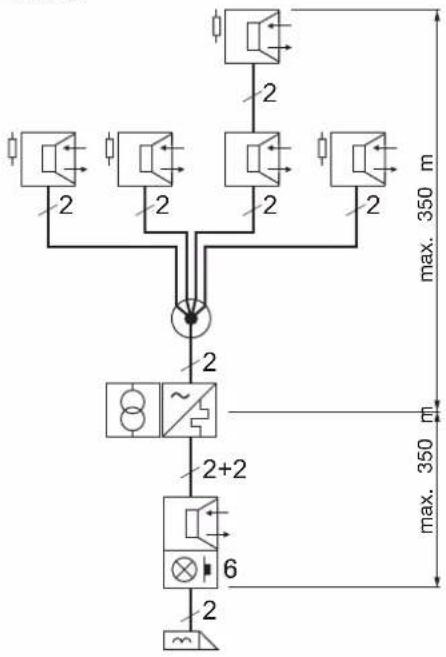 HAGER TN733 - Installation en étoile - 1