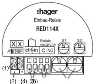 HAGER TN733 - RED114X Relais de commutation 1 poste a v e entrée à en castrer - 1