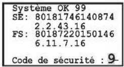 HAGER TN733 - État de l'appareil/saisie du code de sécurité (réglage d'usine 99) - 2