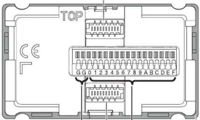 HAGER TN733 - Module de raccordement de bouton d'appel, encastré a vec support - 1