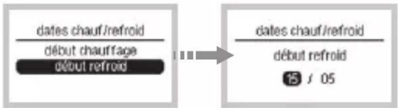 HAGER EC453 - Paramétrage des dates chauffage / refroidissement - 3