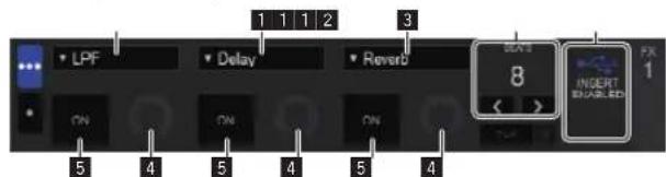 PIONEER DJM-S9 - Affichage de l'écran du groupe d'effets Serato DJ - 1