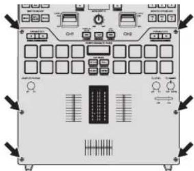 PIONEER DJM-S9 - Fixez le panneau en aluminium et serrez les vis. - 1