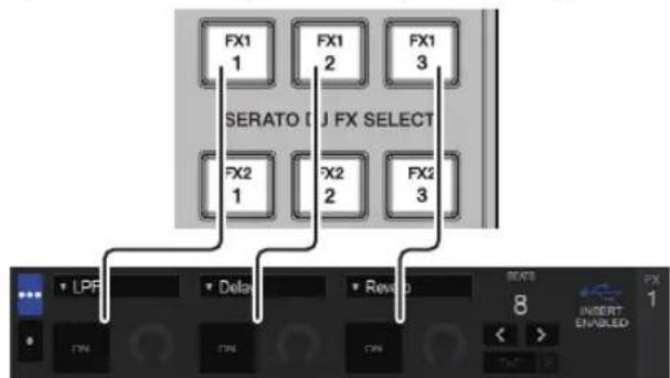 PIONEER DJM-S9 - Appuyez sur le bouton [SERATO DJ FX SELECT] pour sélectionner un type d'effet. - 1