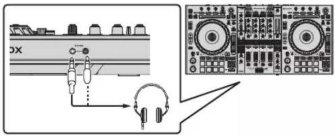 PIONEER DDJ-RZ - Sluit een hoofdtelefoon aan op één van de [PHONES]-aansluitingen. - 1