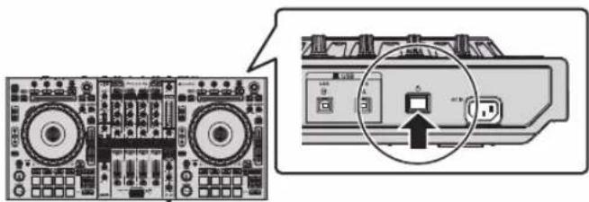 PIONEER DDJ-RZ - Drücken Sie den [☐]-Schalter an der Rückseite dieses Geräts, um es einzuschalten. - 1